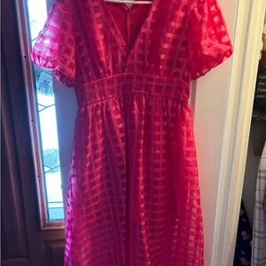 SHEIN Pink Checkered Formal Dress
